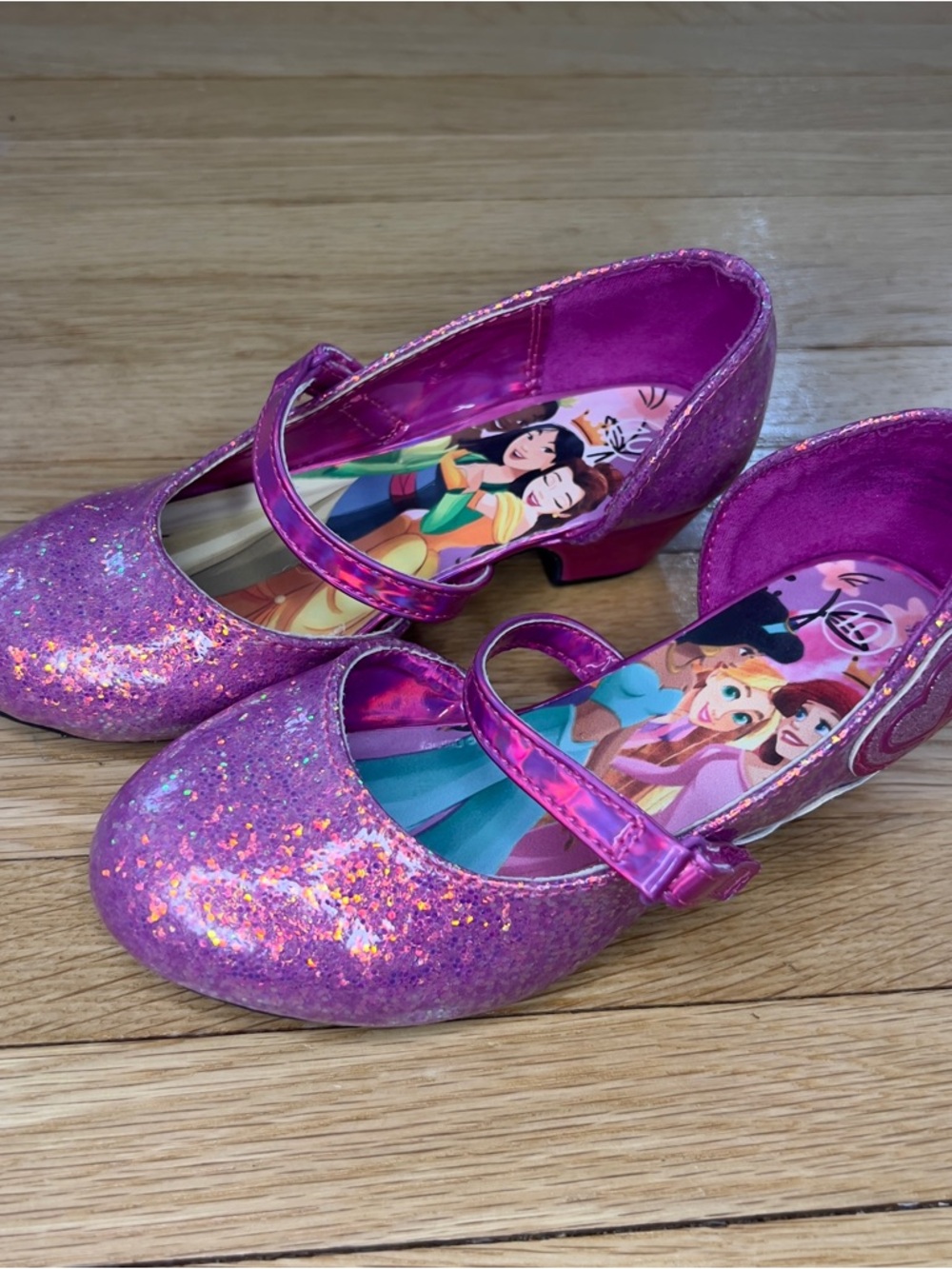 Toddler Girl, Dress Up, Disney Princess Kitten Heels Ballet, Pink Glitter Sz 10